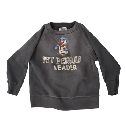 日系潮牌童装｜原/25秋冬男女童通用亲子企鹅水洗卫衣