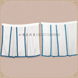 戏曲青衣裙京剧素腰包百褶裙苦褶子豫剧秦腔秦香莲镶边素白裙子