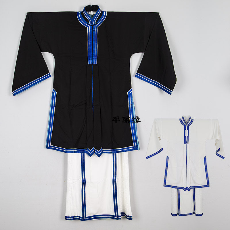 戏曲青衣褶子素青衣披京剧戏服