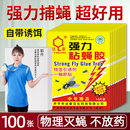苍蝇贴强力粘蝇纸自带诱饵加大捕苍蝇室内餐厅厨房家用达豪粘蝇板