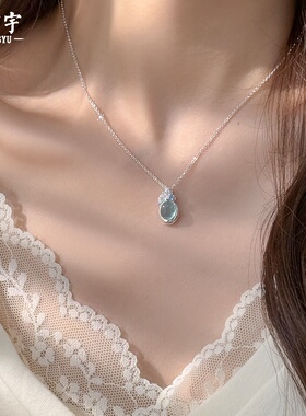 925银海蓝宝轻奢锁骨链女款