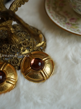 vintage80s美国无标超大果冻复古耳夹