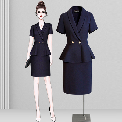 古缇芙职业西装套装裙短袖薄款