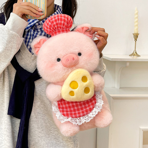 卡通可爱奶酪小猪毛绒抱枕玩具