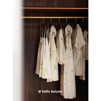 贝妍女夏薄款短袖长裤小清新睡衣