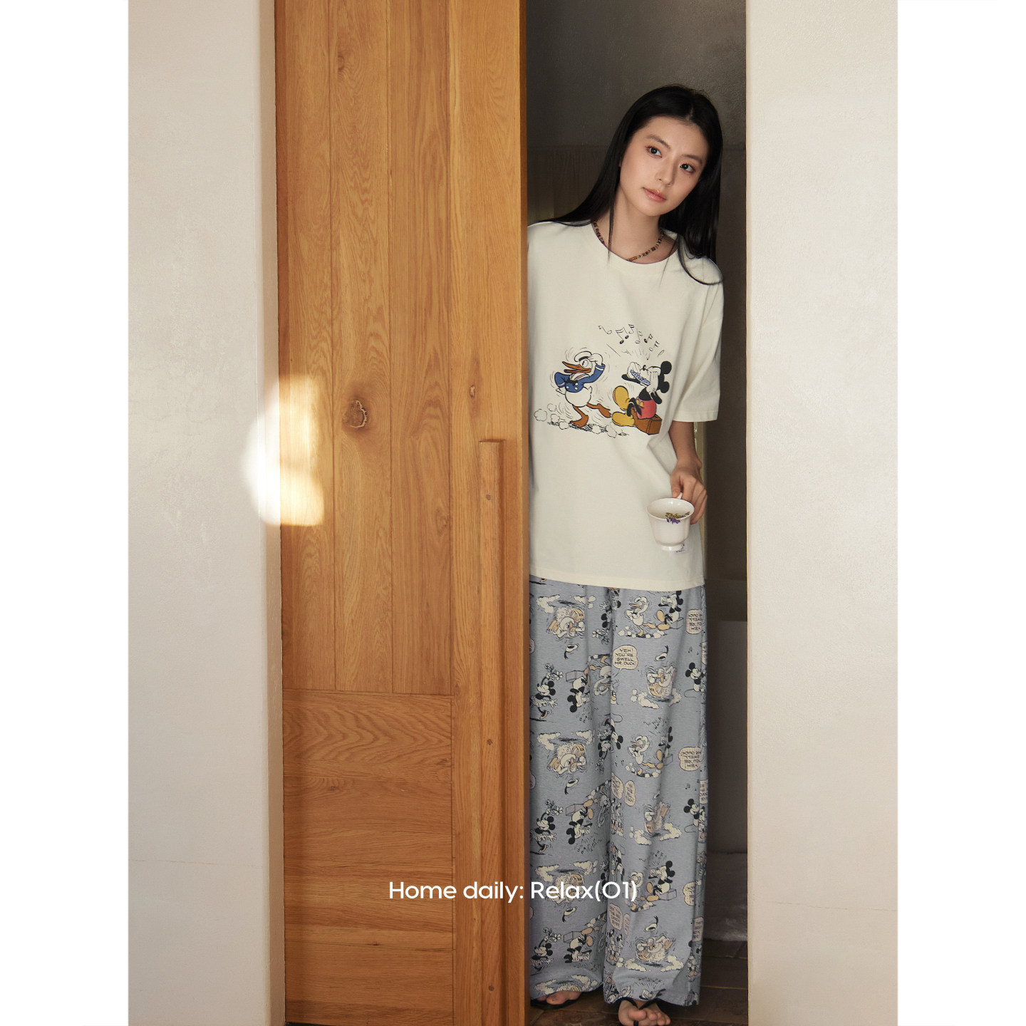 凉感莫代尔棉睡衣女夏季薄款短袖长裤套装可爱少女慵懒大码家居服