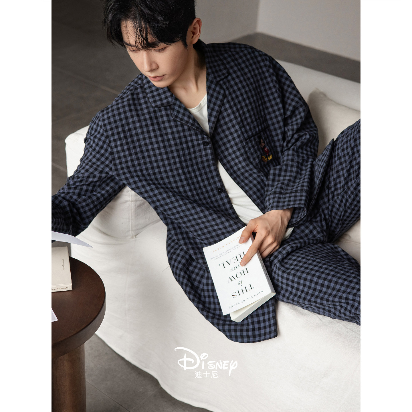 高级感情侣睡衣女款春秋季长袖柔软棉格子家居服男士休闲开衫套装