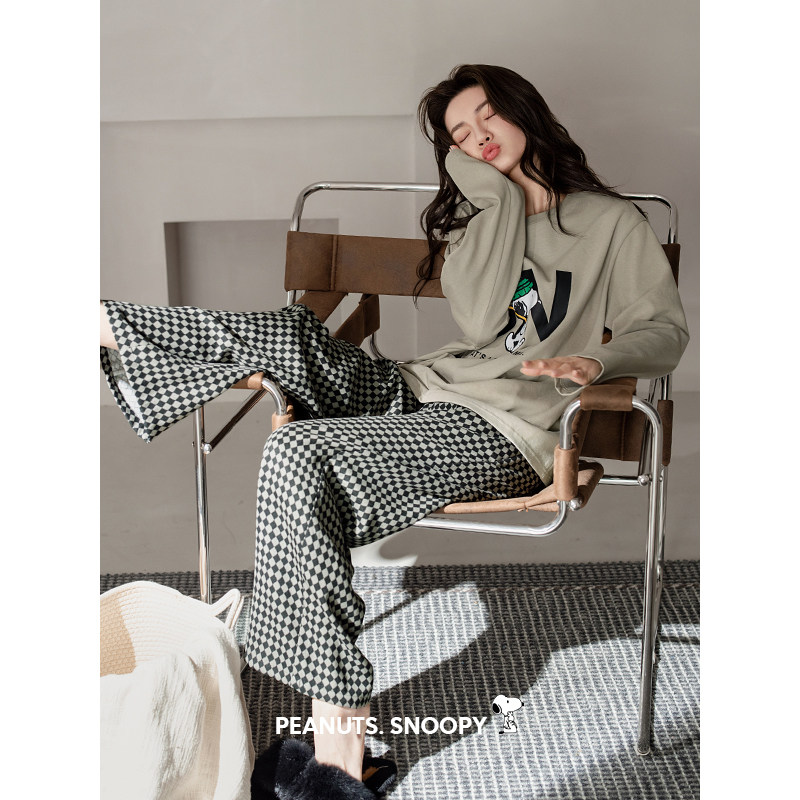 贝妍春秋新款长袖情侣睡衣女柔软棉史努比家居服男士休闲大码套装,女士内衣/男士内衣/家居服,睡衣/家居服套装,淘宝优惠券,粉丝福利购,淘宝优惠卷