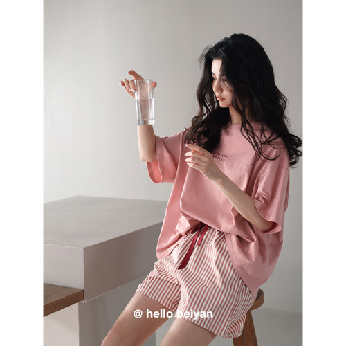 贝妍女夏季凉感莫代尔棉甜美睡衣