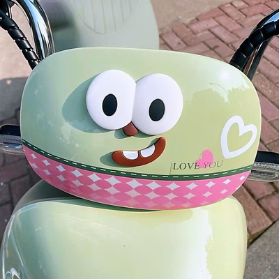 电动车可爱大眼睛笑脸车贴3D立体装饰品配件个性创意搞怪大眼表情