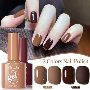 棕红色甲油胶2025新色秋冬新款网红同款显白流行光疗胶美甲店用