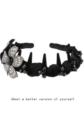 【花坞里】黑色丝绒立体花卉轻奢发箍女高级感发卡日常发饰头饰