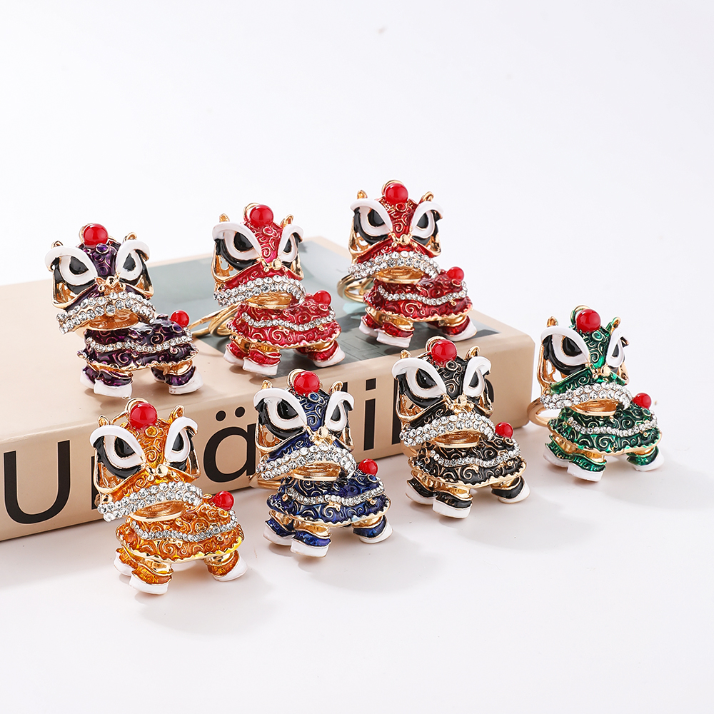 创意中国舞狮合金醒狮挂饰