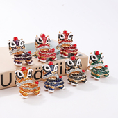 创意小礼品中国风舞狮合金钥匙扣醒狮时尚 女生包包挂饰汽车挂件