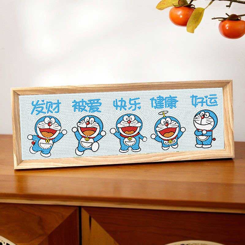 招财猫钻石画满钻2025新款客厅喜庆儿童diy手工贴钻点钻卡通摆台