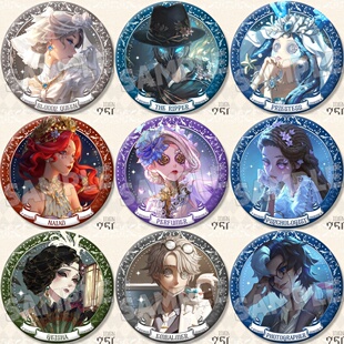 游戏周边双闪75MM大徽章渔女红夫人红蝶摄影师调香师小女孩吧唧