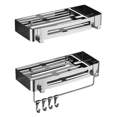 Anmon浴室置物架304不锈钢置物架四方篮卫浴卫生间架子壁挂收纳架