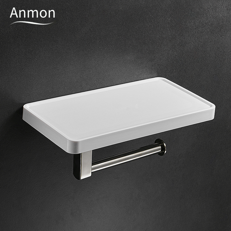 浴室免打孔手机简约挂壁卷纸架