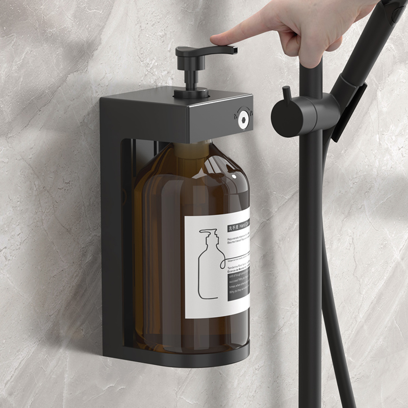 酒店宾馆免打孔皂液器洗发水沐浴露浴室挂壁式分装卫生洗手液瓶机
