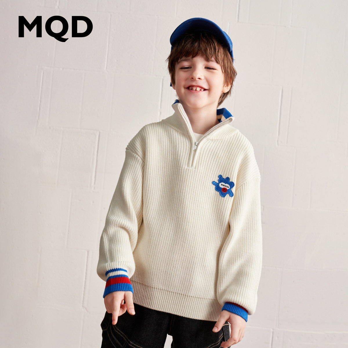 MQD童装儿童冬季加厚半开襟毛衣图片