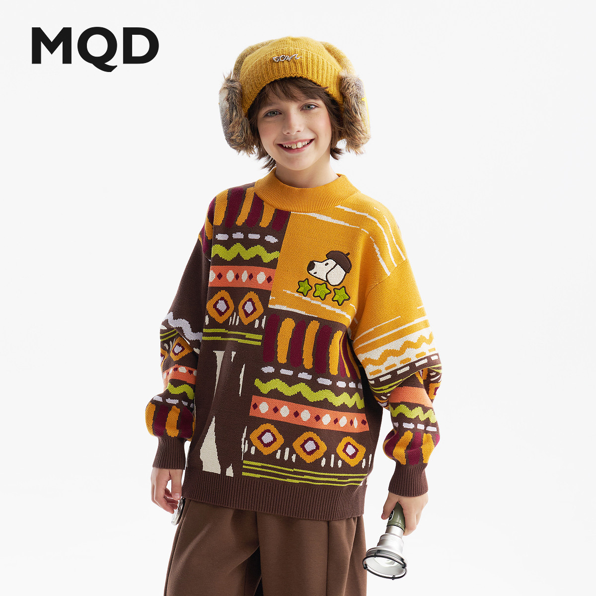MQD童装儿童冬季加厚半高领毛衣图片