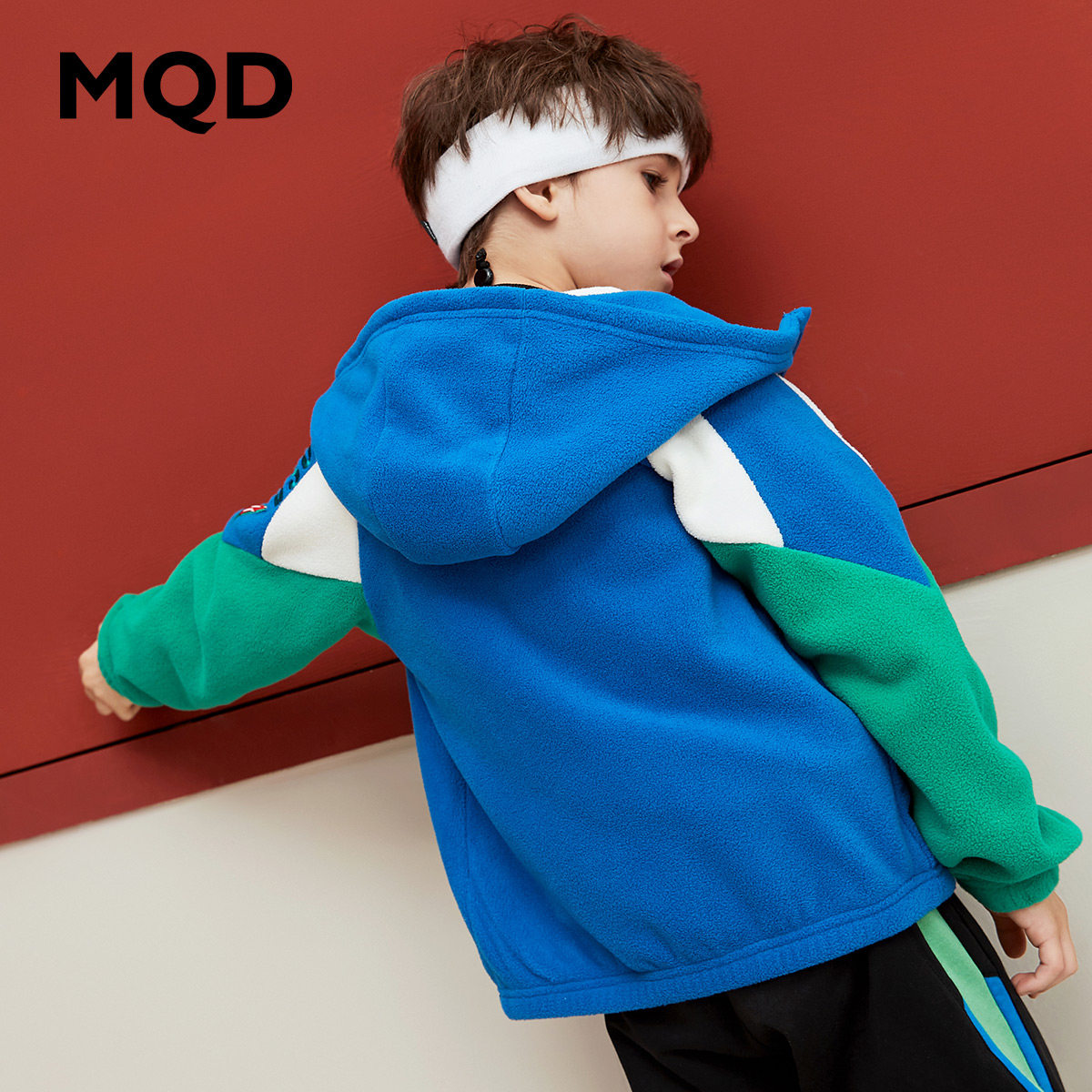 MQD马骑顿童装男童韩版连帽卫衣春秋儿童摇粒绒儿童外套洋气外套