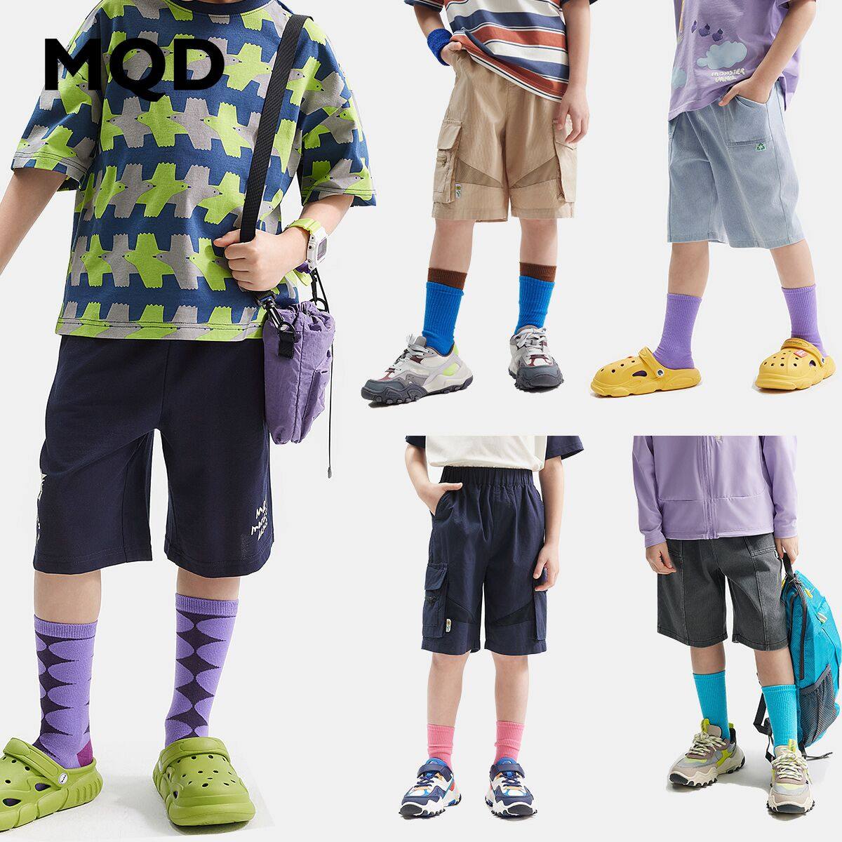 MQD童装男童运动休闲裤防蚊裤夏季儿童牛仔短裤