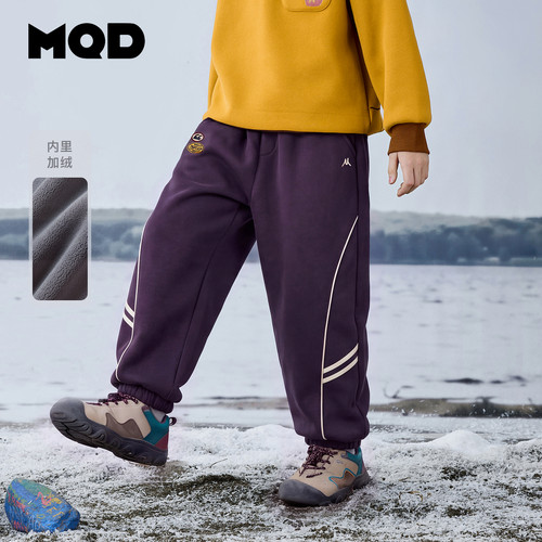 MQD马骑顿童装男童加绒加厚保暖运动裤冬款儿童宽松韩版休闲卫裤