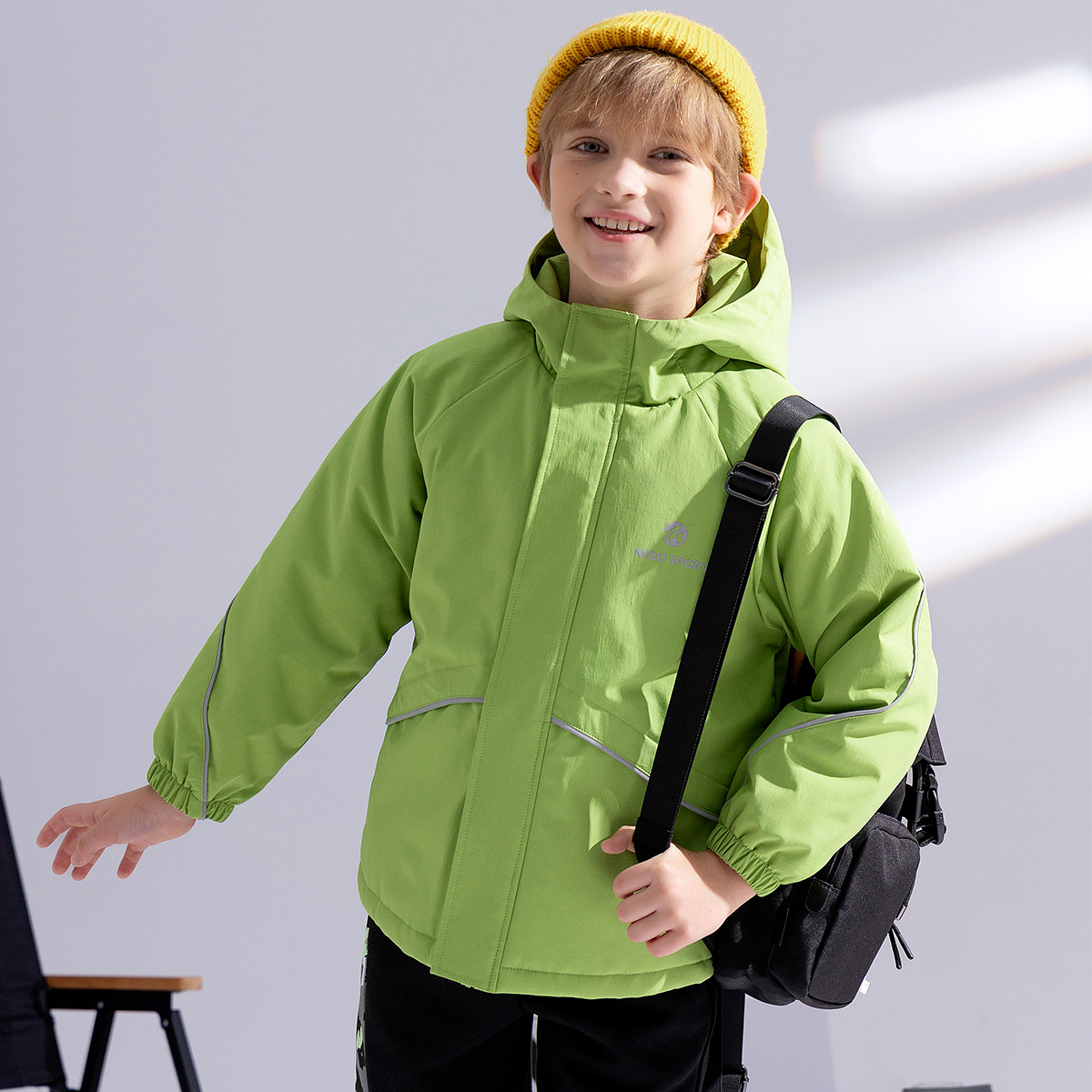 MQD童装男大童夹棉加厚外套24冬季新款儿童户外防水棉服防风棉袄