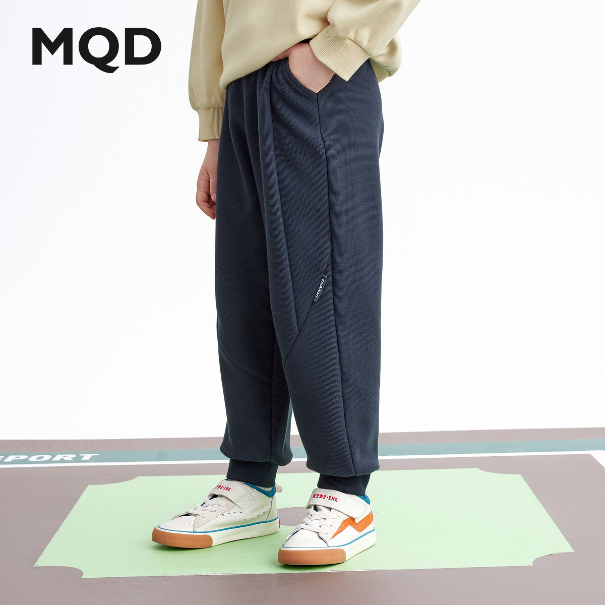 MQD童装儿童秋季萝卜宽松针织裤图片