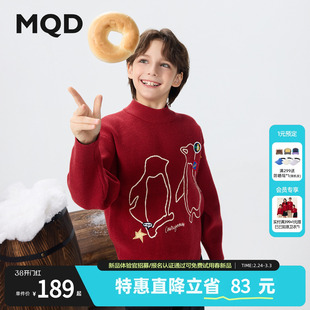 【艺术系列】MQD男童25冬新款学院女童字母保暖半高领毛衣