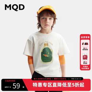 男童T恤宽松卡通运动打底衫 T恤夏季 上衣 儿童纯棉短袖 MQD童装