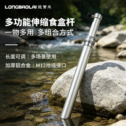 龙宝来插地饵盘支架多功能伸缩