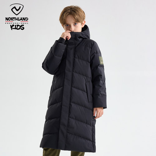 诺诗兰童装超长款羽绒服