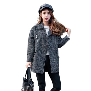 韩版 领纯色毛呢外套 新款 Woolen coat高端时尚 99535 西装 奈昕定制