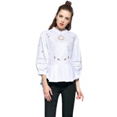 化私人订制126996 衬衫 春甜美装 奈昕个性 显瘦时装 正品 袖 潮减龄刺