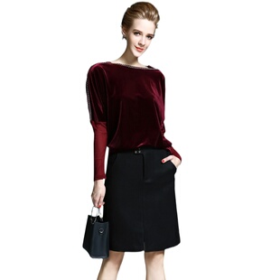 简约纯色T恤红白明线修饰本命年女装 29185 上 化私人定制 奈昕个性