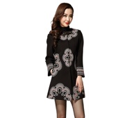 女式 奈昕正品 民族风圆领单排扣毛呢 Woolen coat冬款 高档货 94561