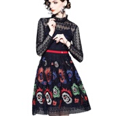 奈昕个性 显瘦A 复古镂空水溶抽象刺绣图案长袖 化私人订制 133434