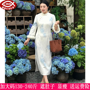 2026秋冬新款230斤加大码女装200胖mm国风中式苏派改良旗袍连衣裙