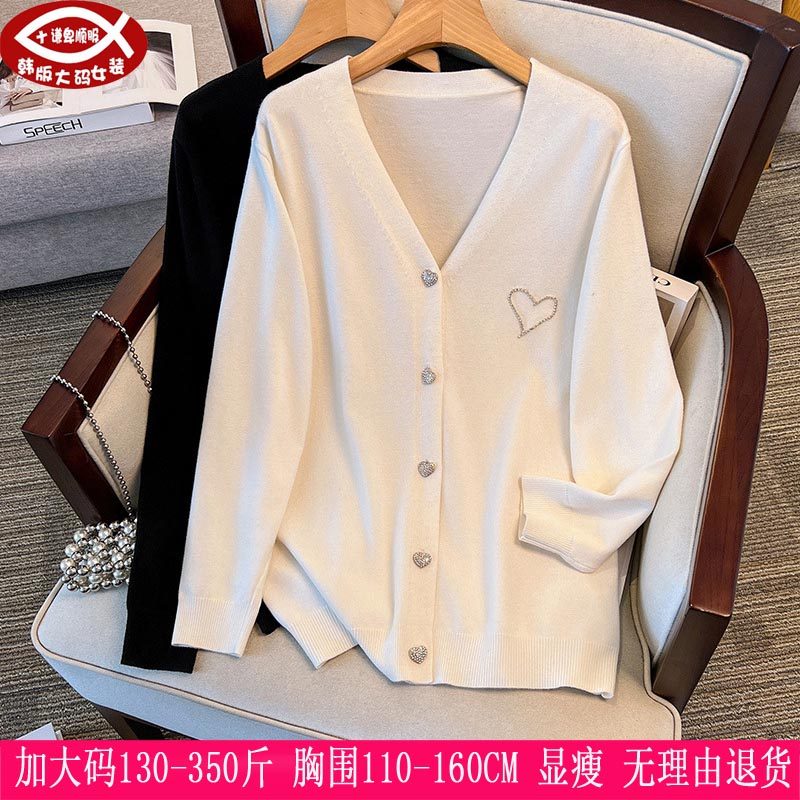 2025春秋新品350斤大码女装300开衫毛衣胖mm宽松显瘦针织外套260,女装/女士精品,毛衣,淘宝优惠券,粉丝福利购,淘宝优惠卷