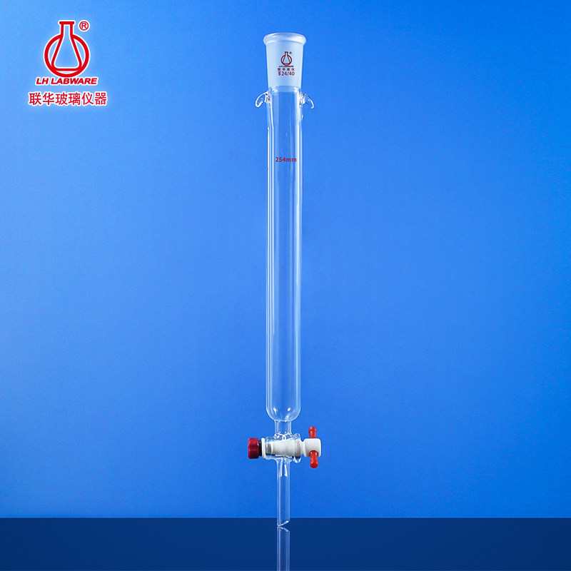 小玻璃层析柱四氟活塞无砂芯磨口色谱柱直径17/22/26/30mmlh-265