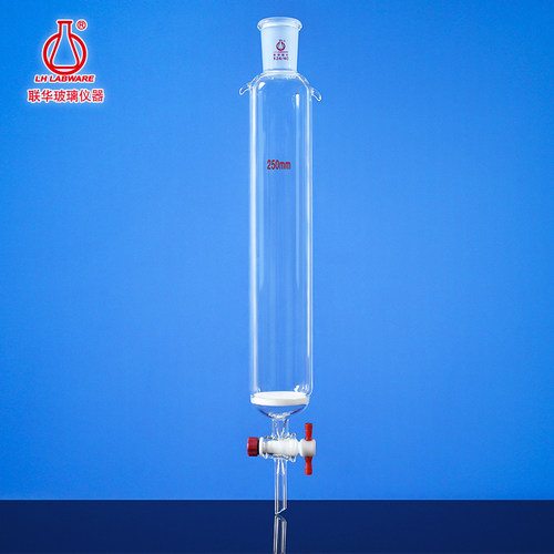 带砂板磨口玻璃层析柱四氟节门