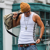 T恤夏健身运动粗螺纹重磅背心男中长款 Acusa美式 嘻哈街头织带无袖