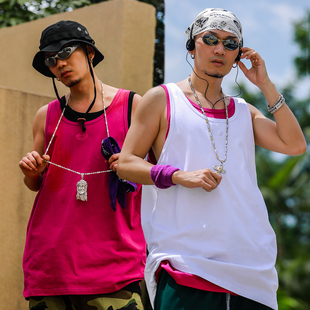 型跨栏背心健身窄肩带90s复古夏季 肥大版 街头嘻哈基础款 Acusa美式