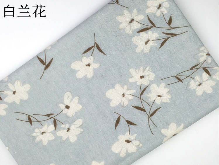 白兰花亚麻棉麻手工门帘装饰背景