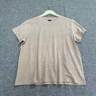 女式 干爽透气糖果色系 亚麻针织圆领短袖