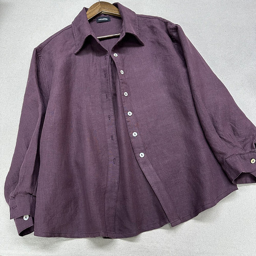 汉麻长袖衬衫 宽松内搭外穿上衣