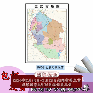 灵武市地图1.1m贴图现货高清新款宁夏回族自治区银川市区域划分