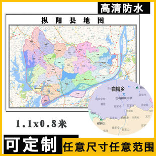枞阳县地图1.1米高清贴图新款定制安徽省铜陵市行政交通区域划分